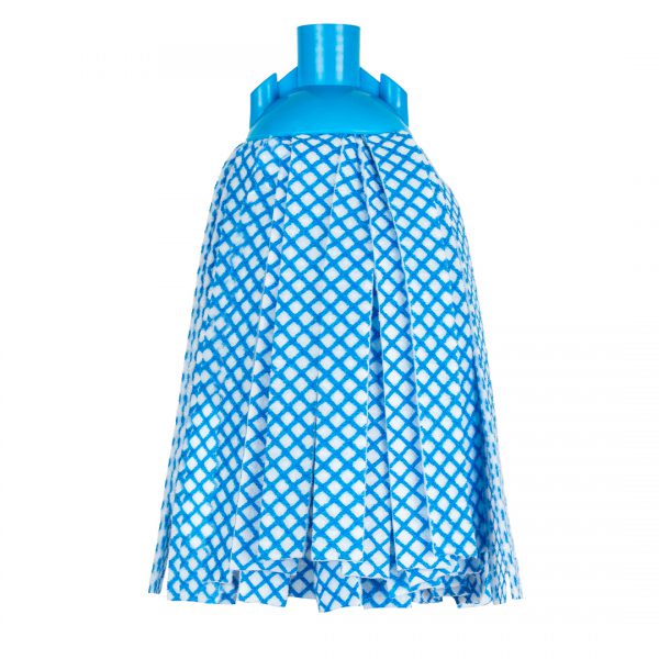 Mopa de viscosa tiras blanco y azul
